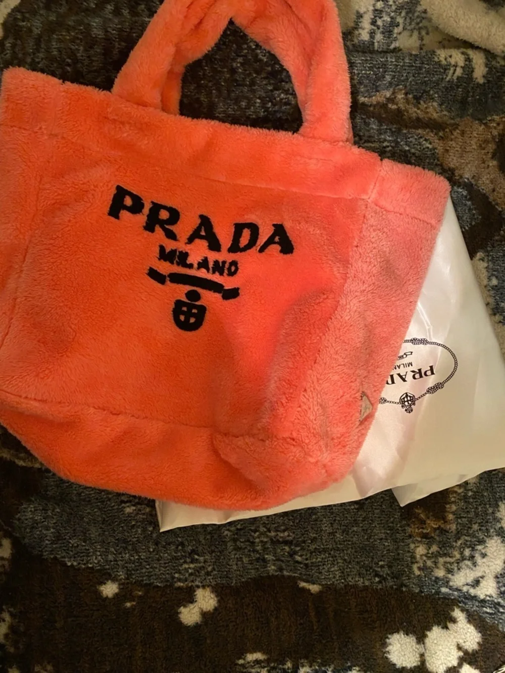 Prada Milano Plush Tote Bag - Hot Pink - Picture 7 of 7